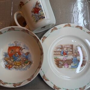 Royal Doulton Children's Bunny Dinnerware Set - Cream and Brown